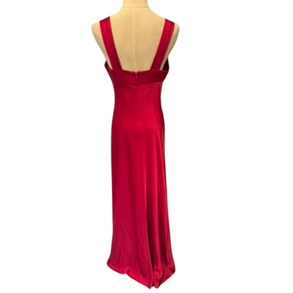 "CALVIN KLEIN" Maxi Satin Feel Prom Dress SZ 6 Formal Y2K 2000s Dance Princess - Picture 2 of 12